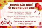 Thông báo Lịch nghỉ Tết Dương lịch 01/01/2023